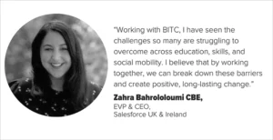 Quote card from Zahara Bahrololoumi CBE