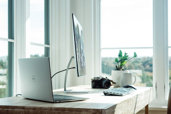 Working From Home desk set up